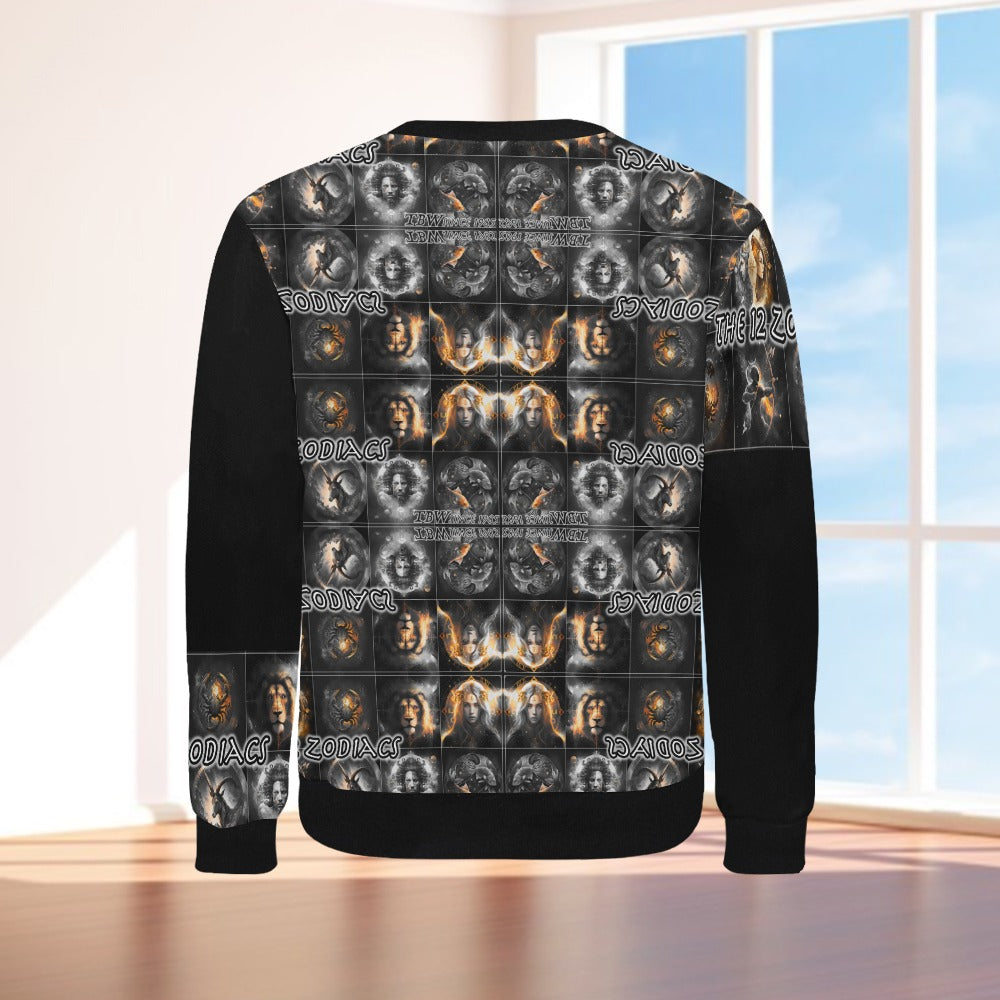 Mens 12 Zodiacs TBW Cuff Crew Neck Sweatshirt