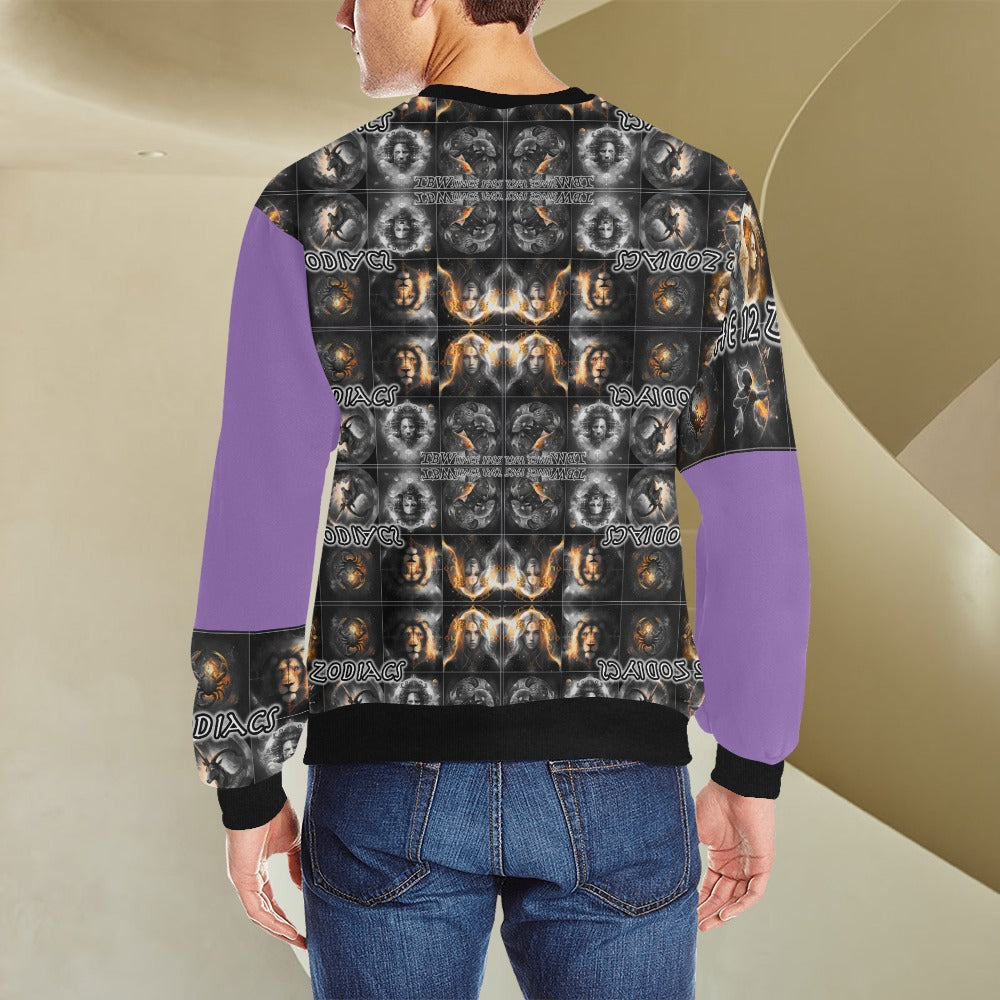 Mens 12 Zodiacs TBW Cuff Crew Neck Sweatshirt