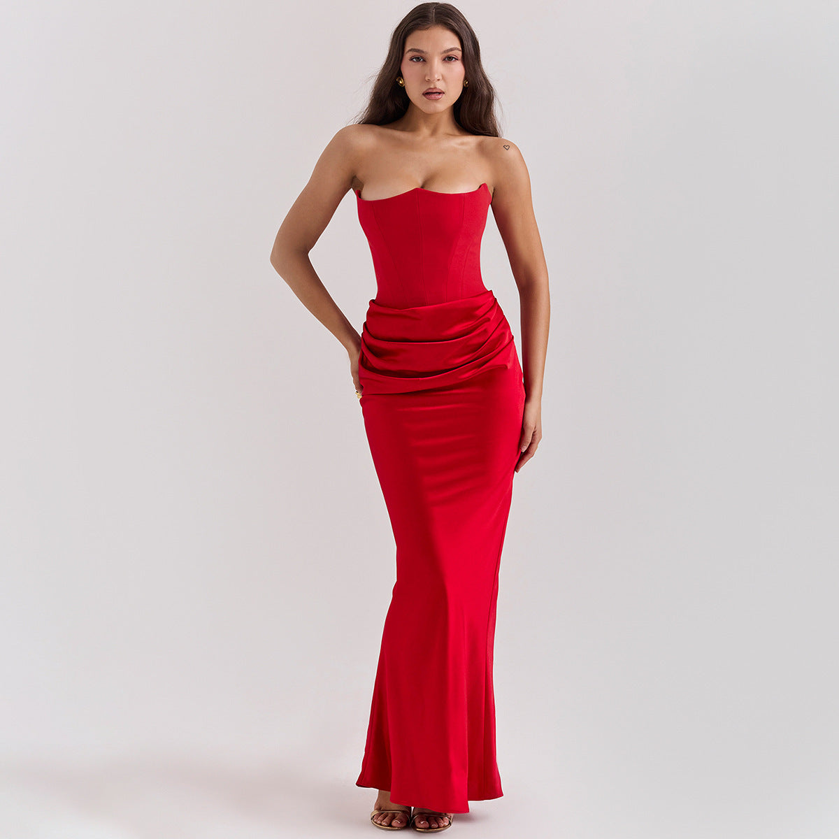 Womens Strapless Evening Dress