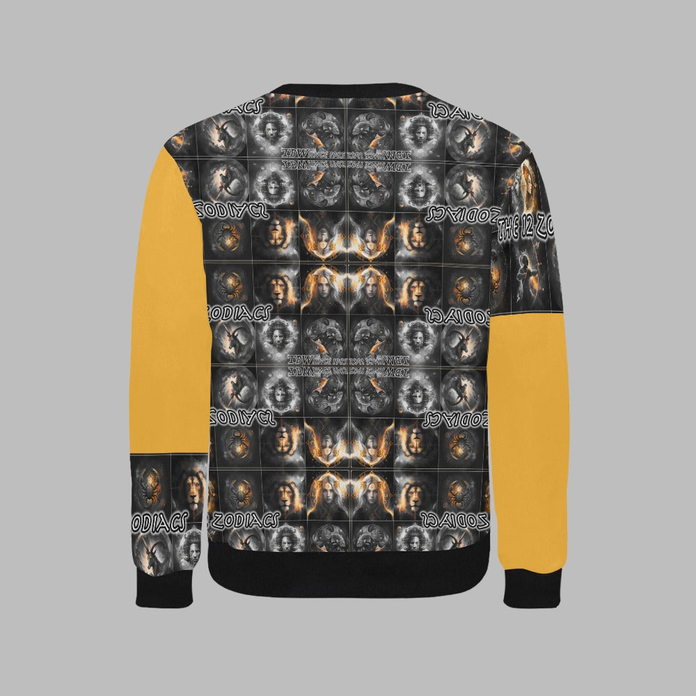 Mens 12 Zodiacs TBW Cuff Crew Neck Sweatshirt