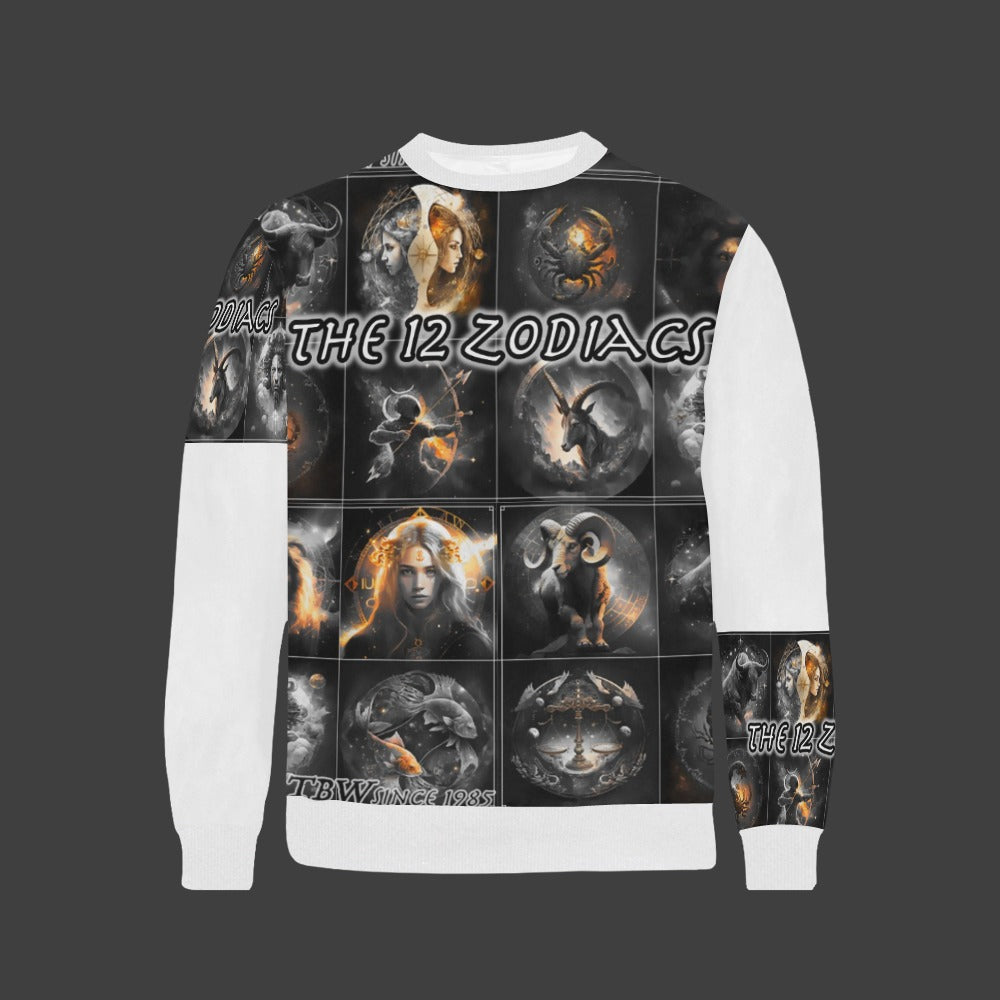 Mens 12 Zodiacs TBW Cuff Crew Neck Sweatshirt