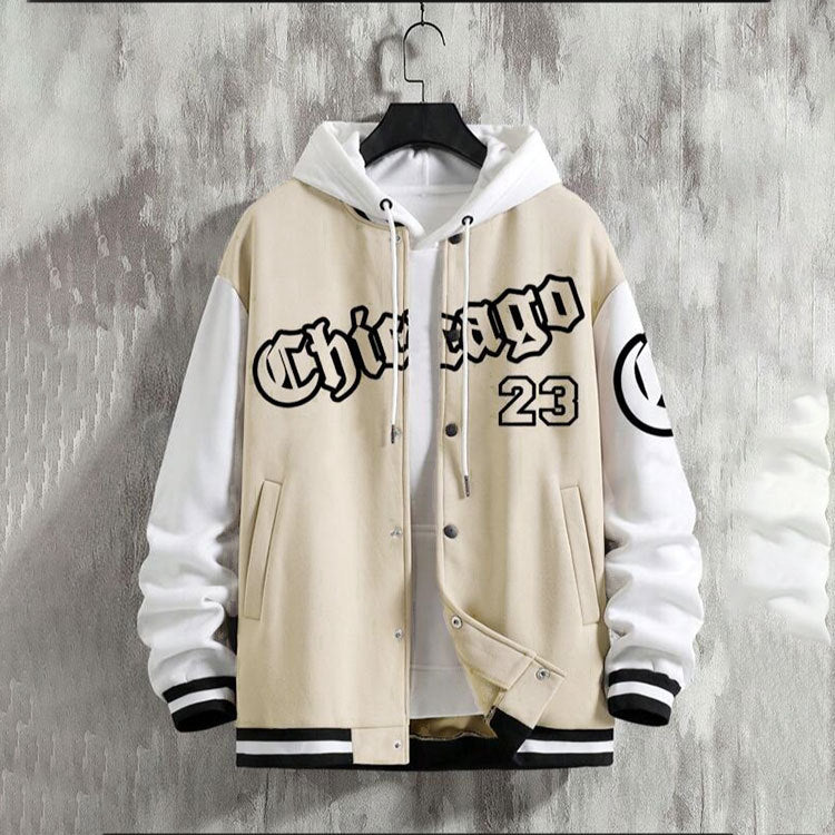 Mens Chicago Hooded Varsity Jacket