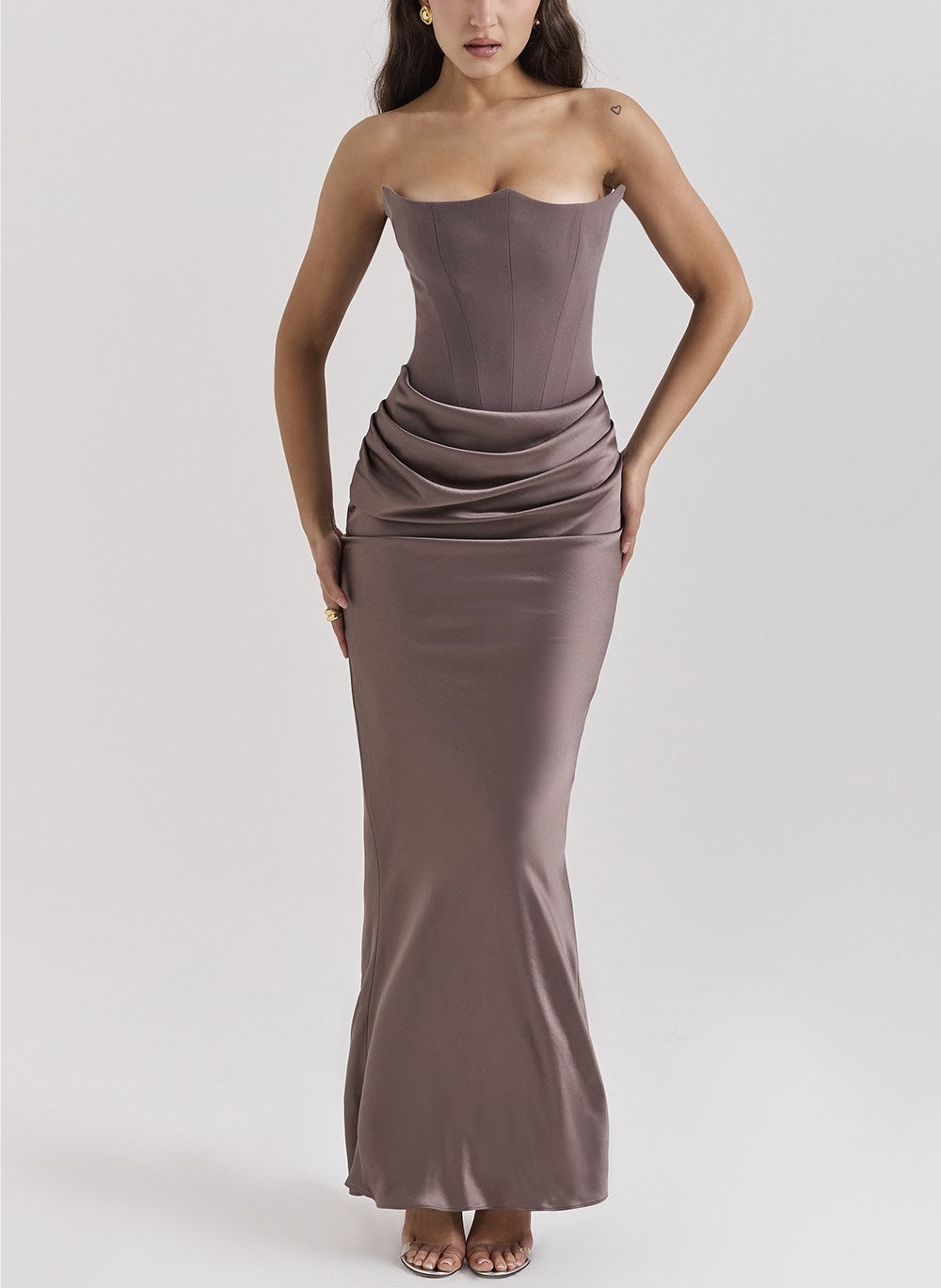 Womens Strapless Evening Dress