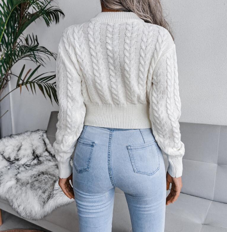 Womens Cropped Knitted Jumper