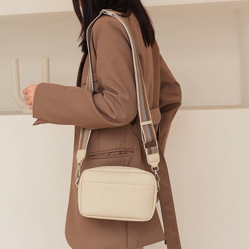 Solid PU Crossbody Square Bag
