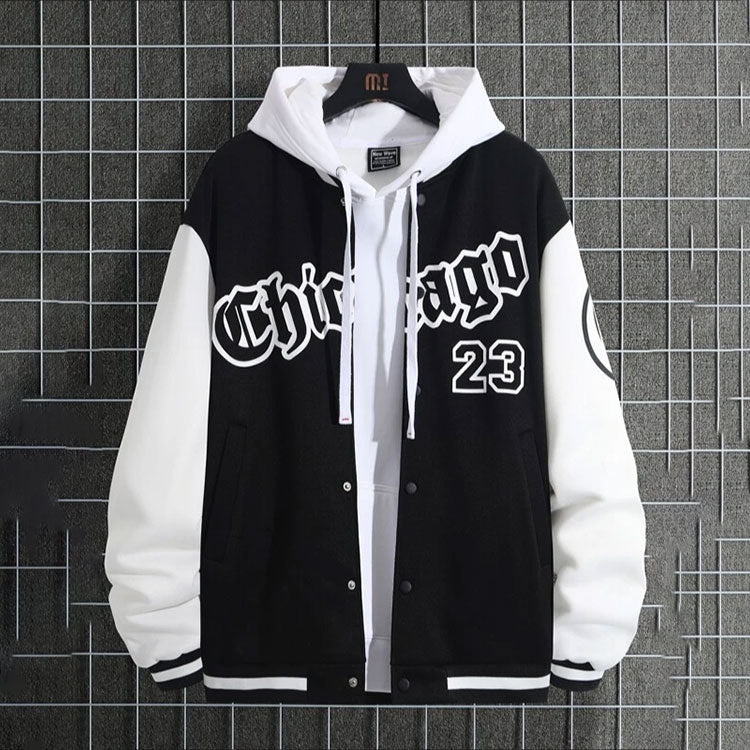 Mens Chicago Hooded Varsity Jacket