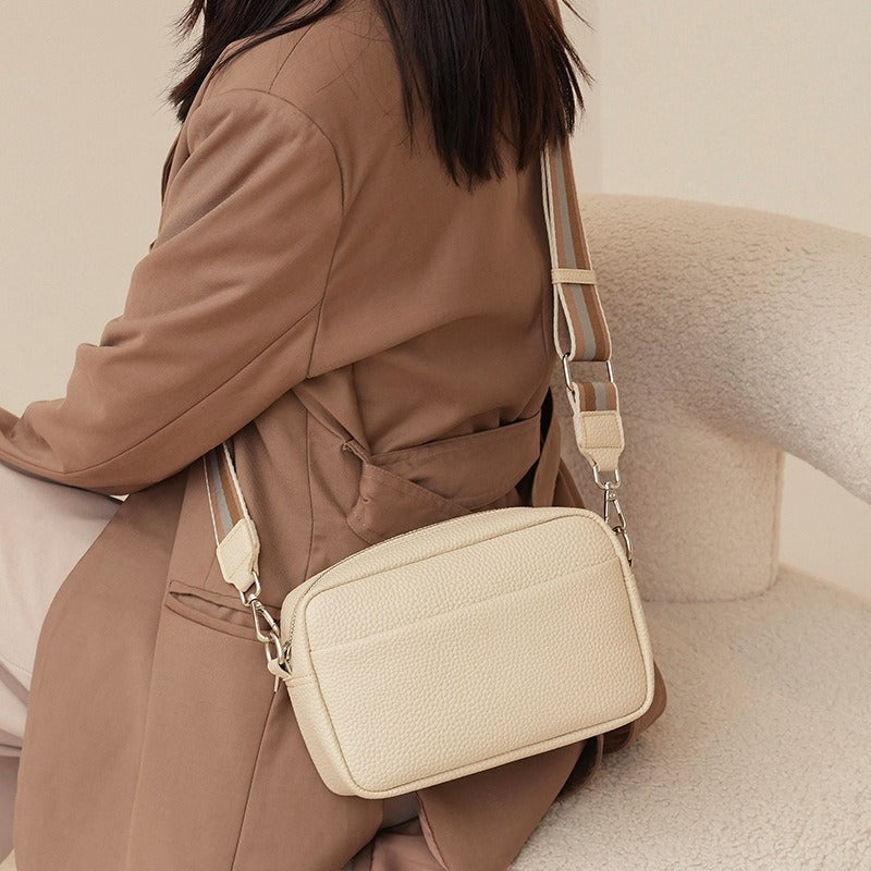 Solid PU Crossbody Square Bag