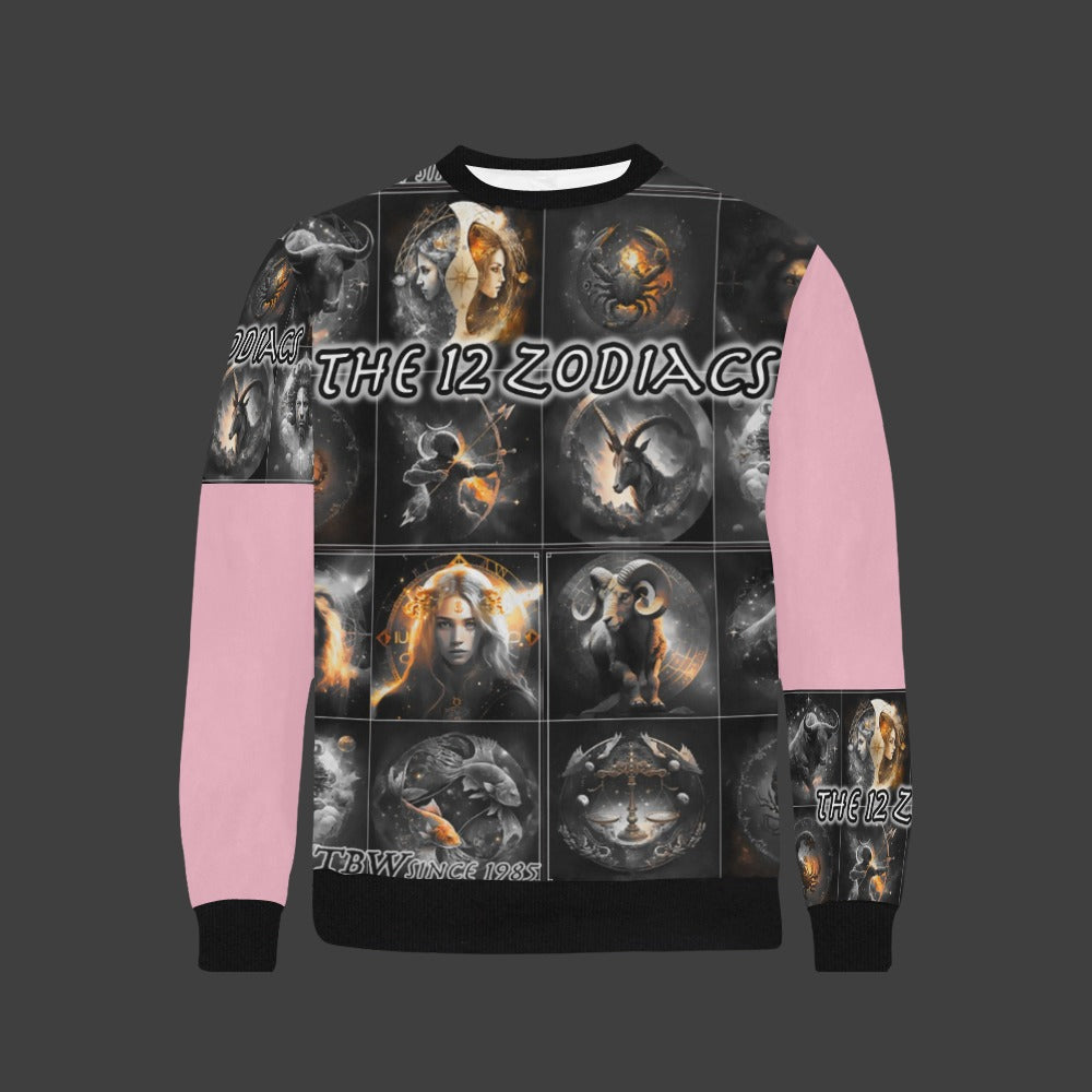 Mens 12 Zodiacs TBW Cuff Crew Neck Sweatshirt