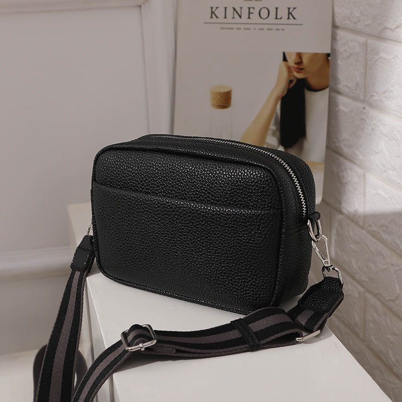 Solid PU Crossbody Square Bag