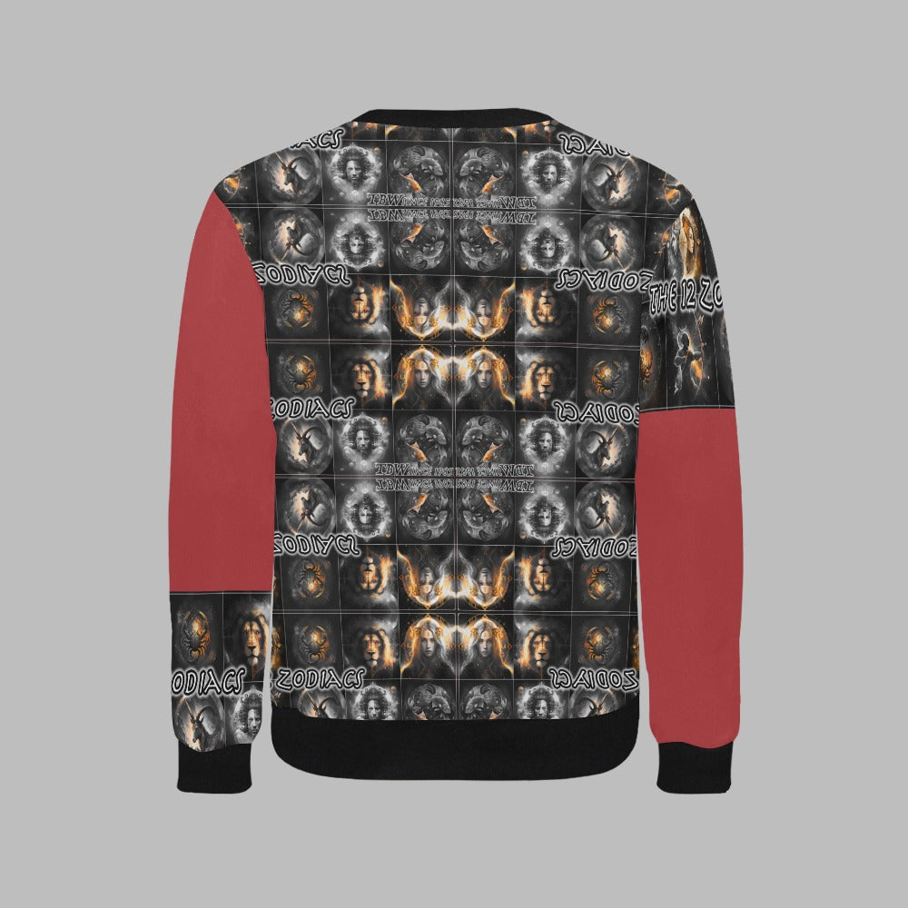 Mens 12 Zodiacs TBW Cuff Crew Neck Sweatshirt
