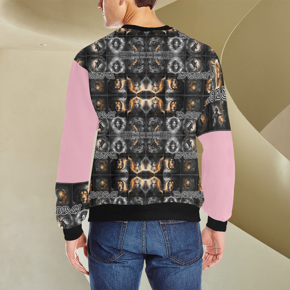 Mens 12 Zodiacs TBW Cuff Crew Neck Sweatshirt