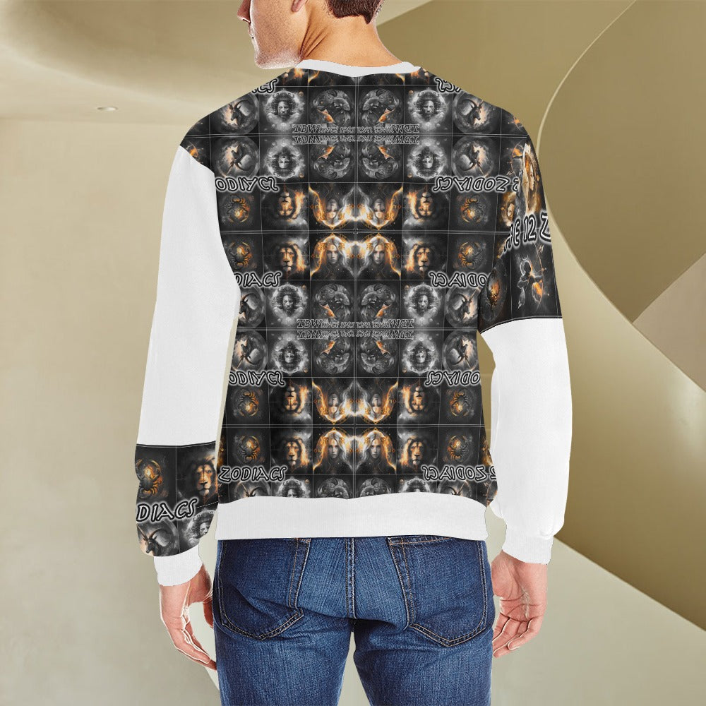 Mens 12 Zodiacs TBW Cuff Crew Neck Sweatshirt