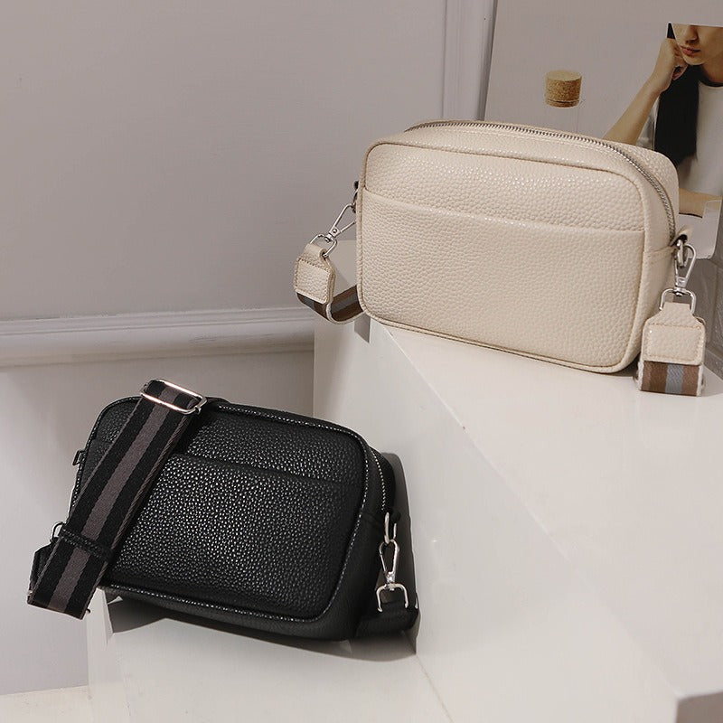 Solid PU Crossbody Square Bag