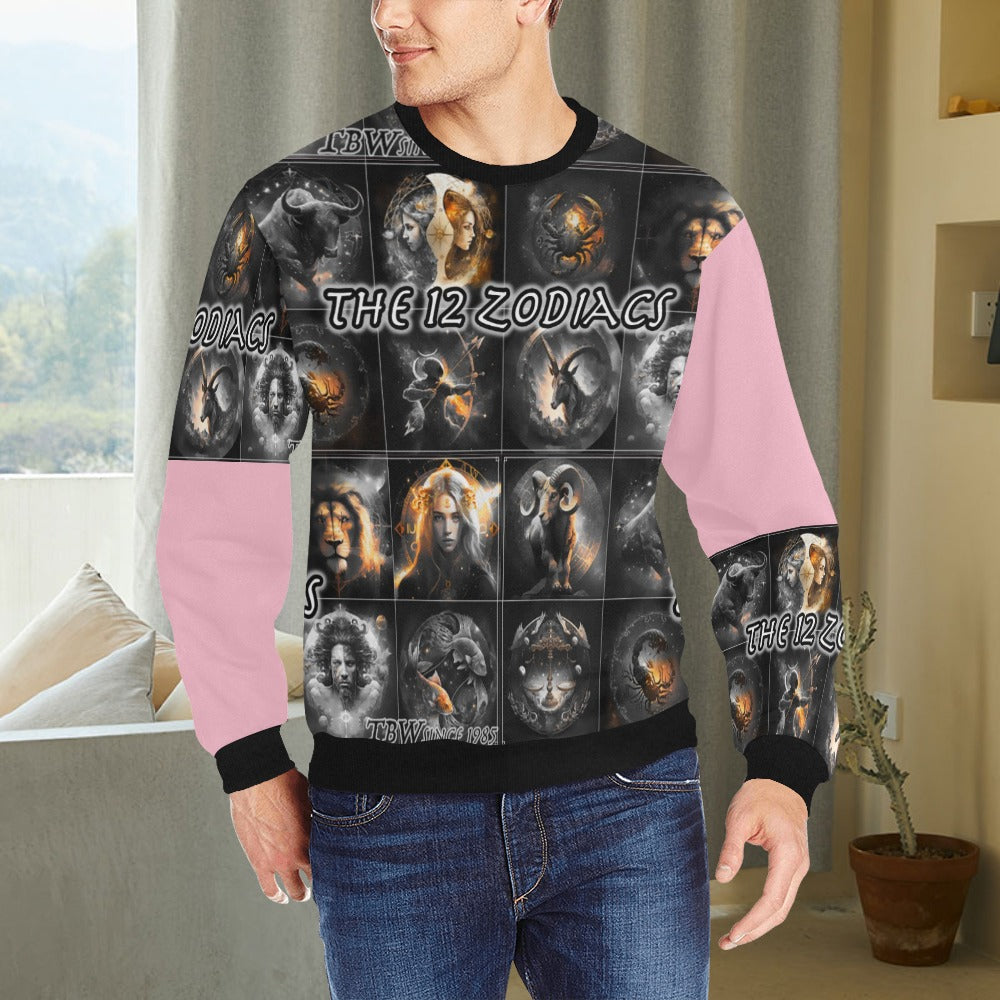 Mens 12 Zodiacs TBW Cuff Crew Neck Sweatshirt