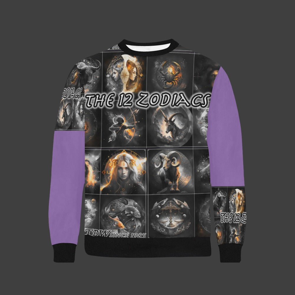 Mens 12 Zodiacs TBW Cuff Crew Neck Sweatshirt