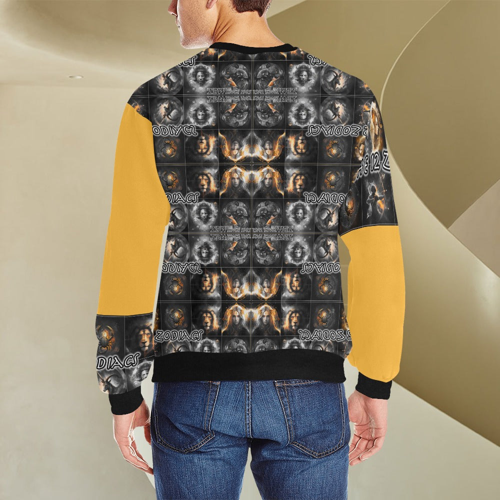 Mens 12 Zodiacs TBW Cuff Crew Neck Sweatshirt