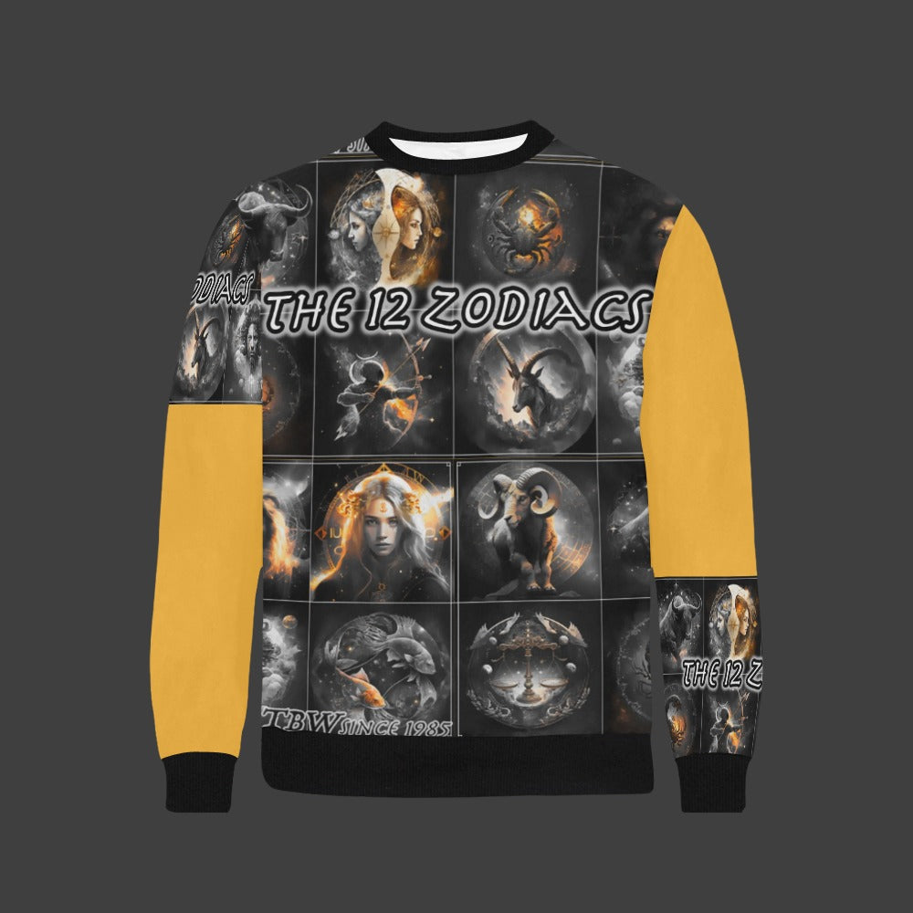 Mens 12 Zodiacs TBW Cuff Crew Neck Sweatshirt