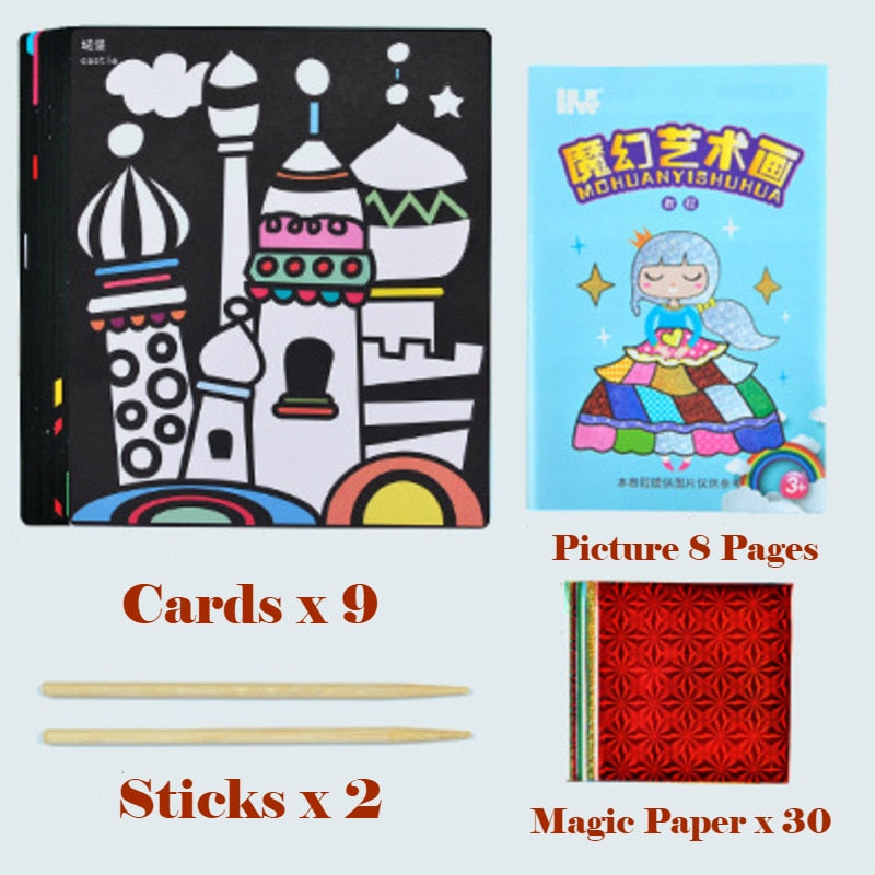 DIY Cartoon Magic Transfer Painting Crafts For Kids