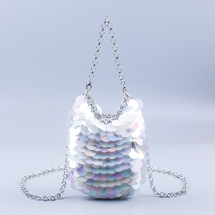 Multiple Sequin Chain Strap Bags