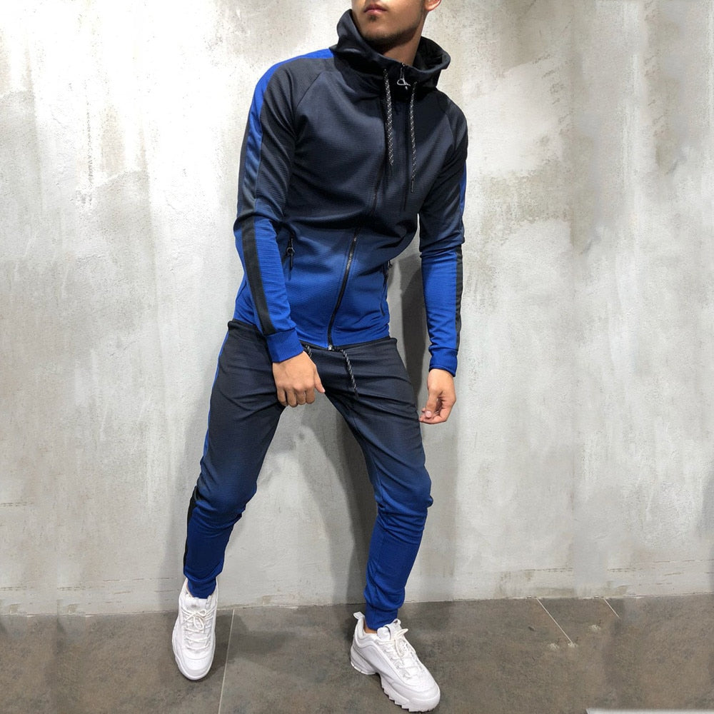 Mens Zipper Tracksuit Set