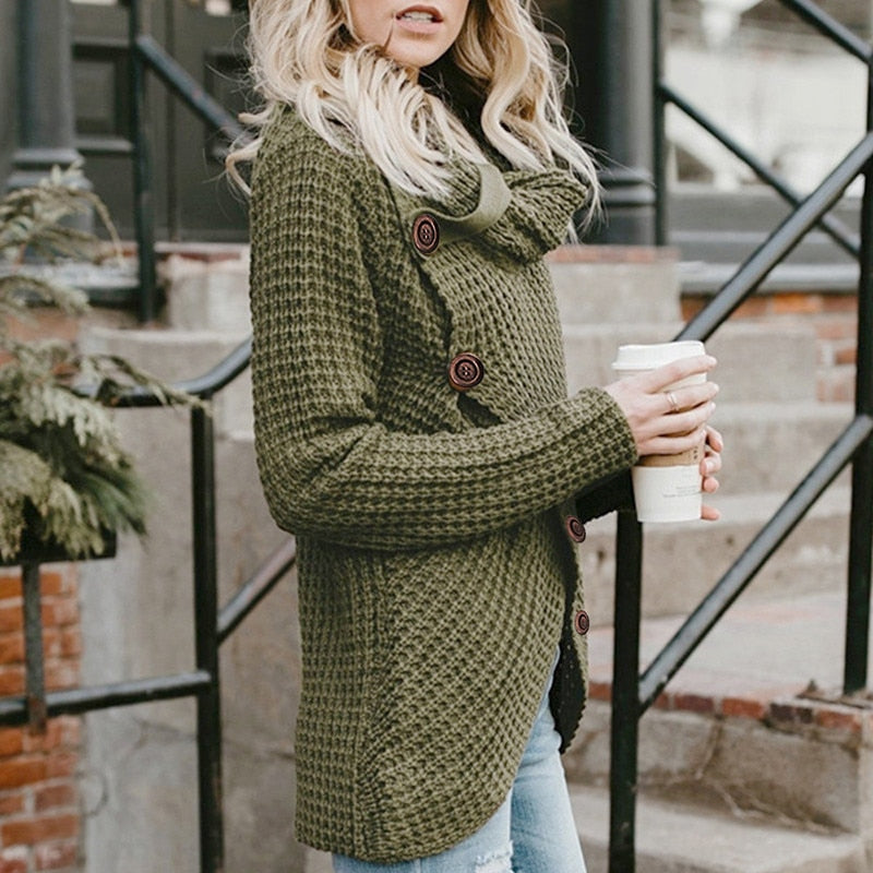 Womens Cowlneck Knitted Jumper