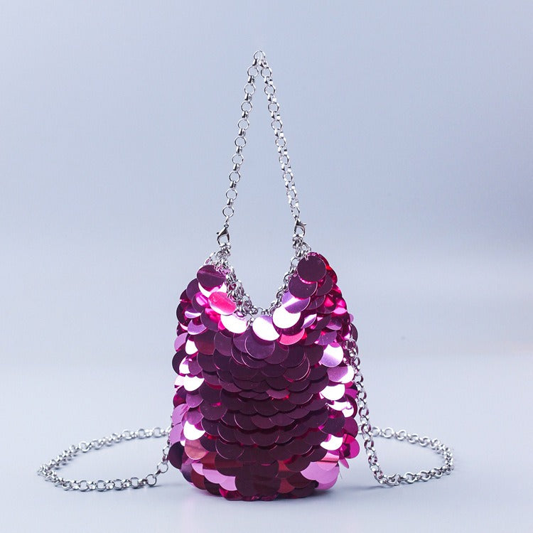 Multiple Sequin Chain Strap Bags