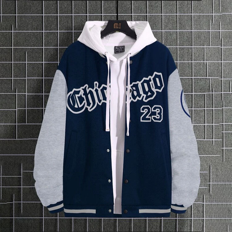 Mens Chicago Hooded Varsity Jacket