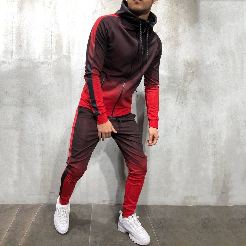 Mens Zipper Tracksuit Set