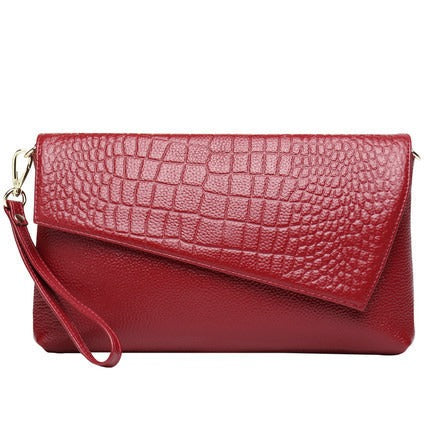Litchi grain Cowhide Clutch bag
