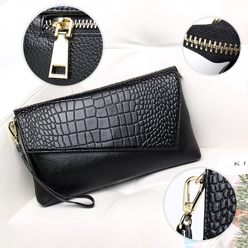 Litchi grain Cowhide Clutch bag