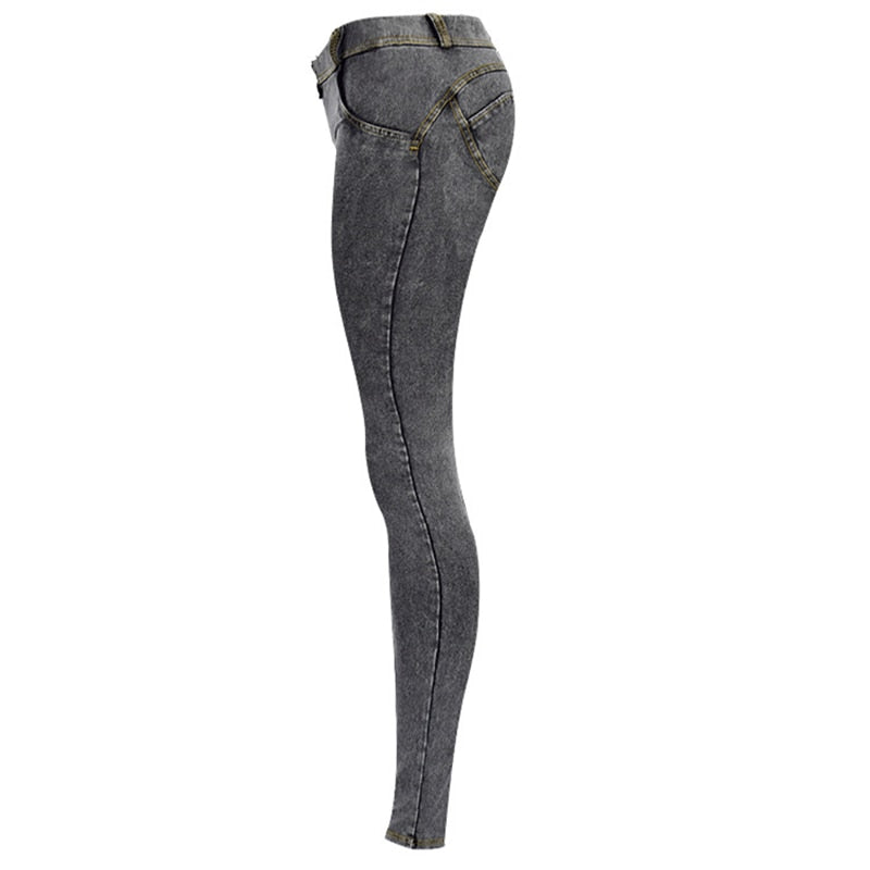 Womens Low Rise Push Up Skinny Denim Jeans