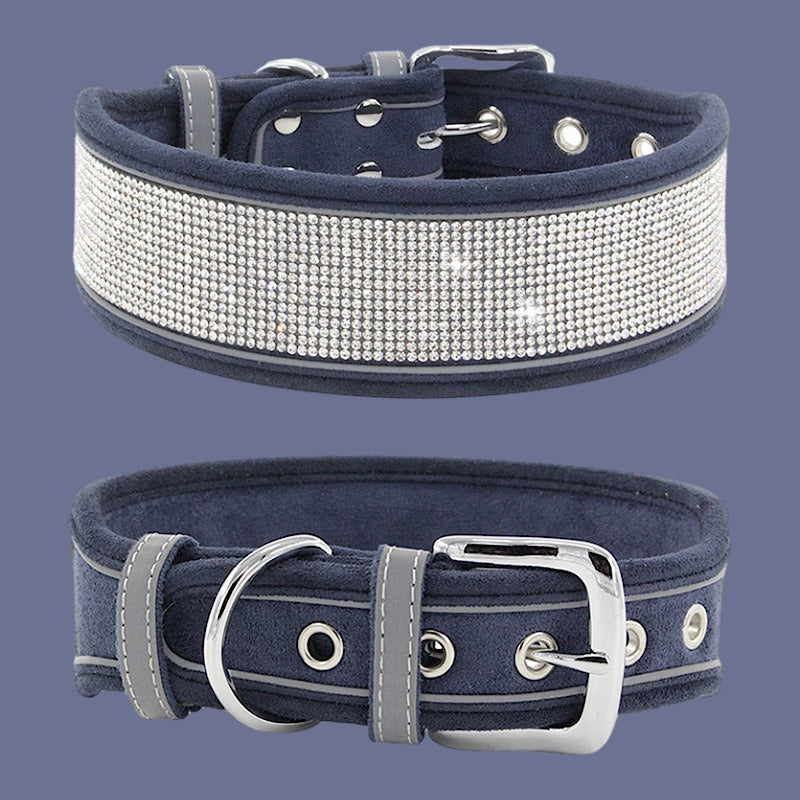 Reflective Dog Collar Shiny Rhinestone