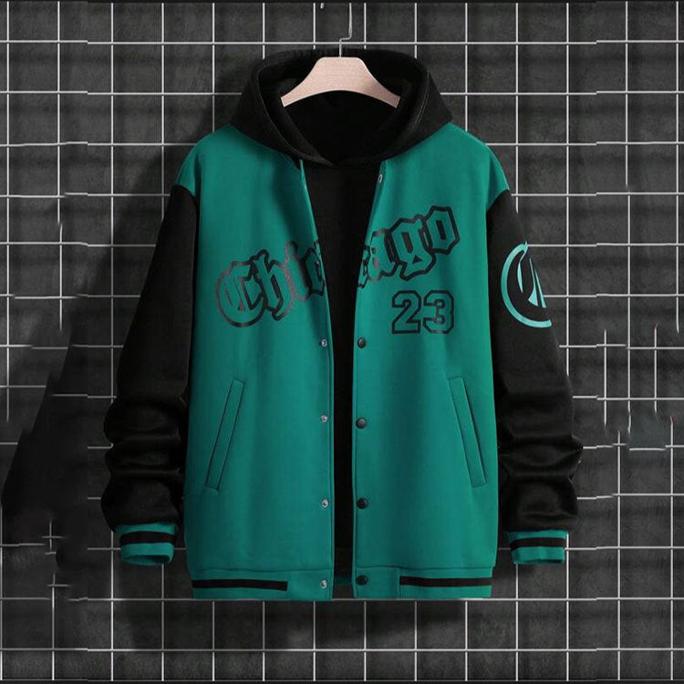 Mens Chicago Hooded Varsity Jacket