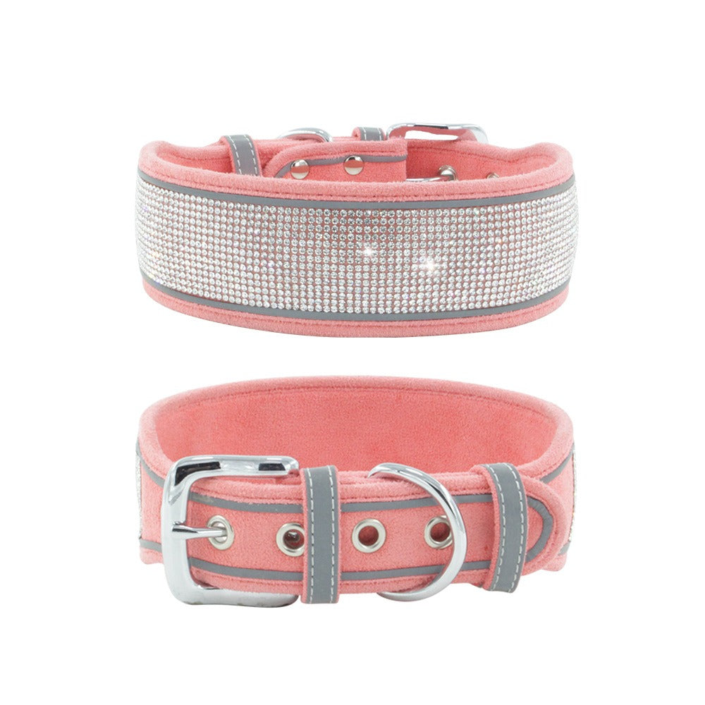Reflective Dog Collar Shiny Rhinestone