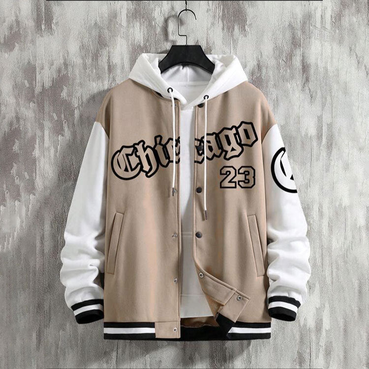 Mens Chicago Hooded Varsity Jacket
