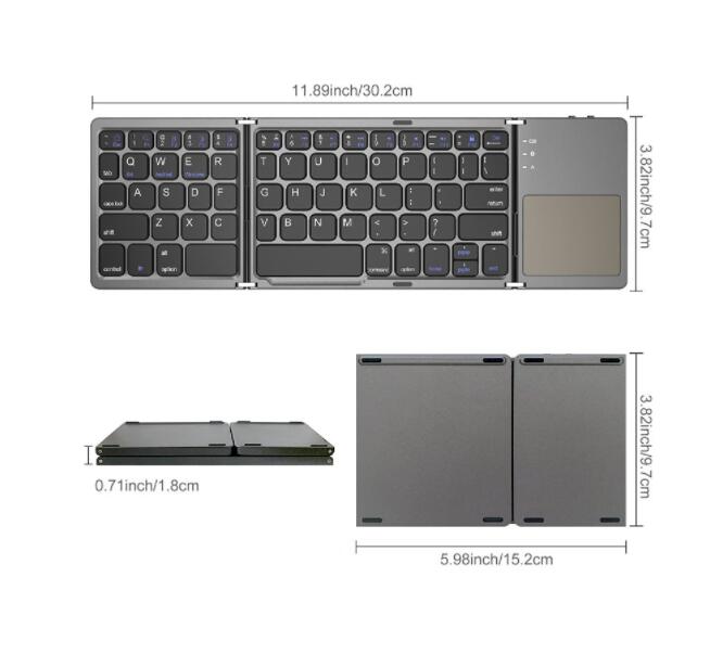 Foldable Wireless Keyboard with Touch Panel