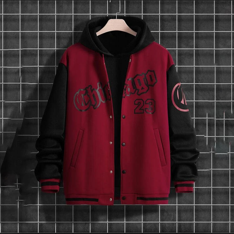 Mens Chicago Hooded Varsity Jacket